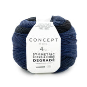 Katia Symmetric Socks & More - Degradé 052 Jeans-Zwart