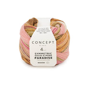 Katia Symmetric Socks & More - Paradise 040 Kauwgom roze-Camel-Groen