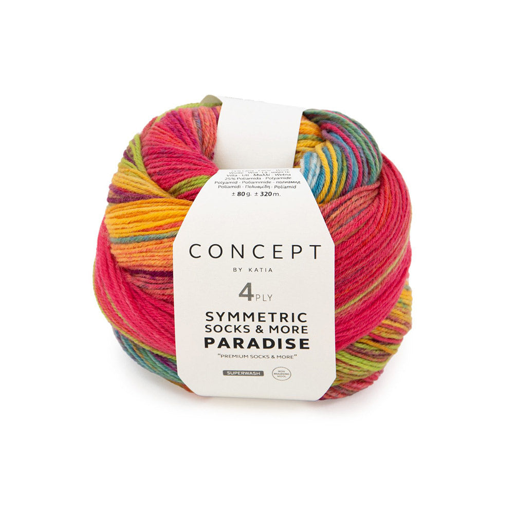 Katia Symmetric Socks & More - Paradise 042 Bruin-Rood-Zwart