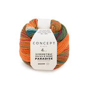 Katia Symmetric Socks & More - Paradise 044 Bruin-Groen-Oranje