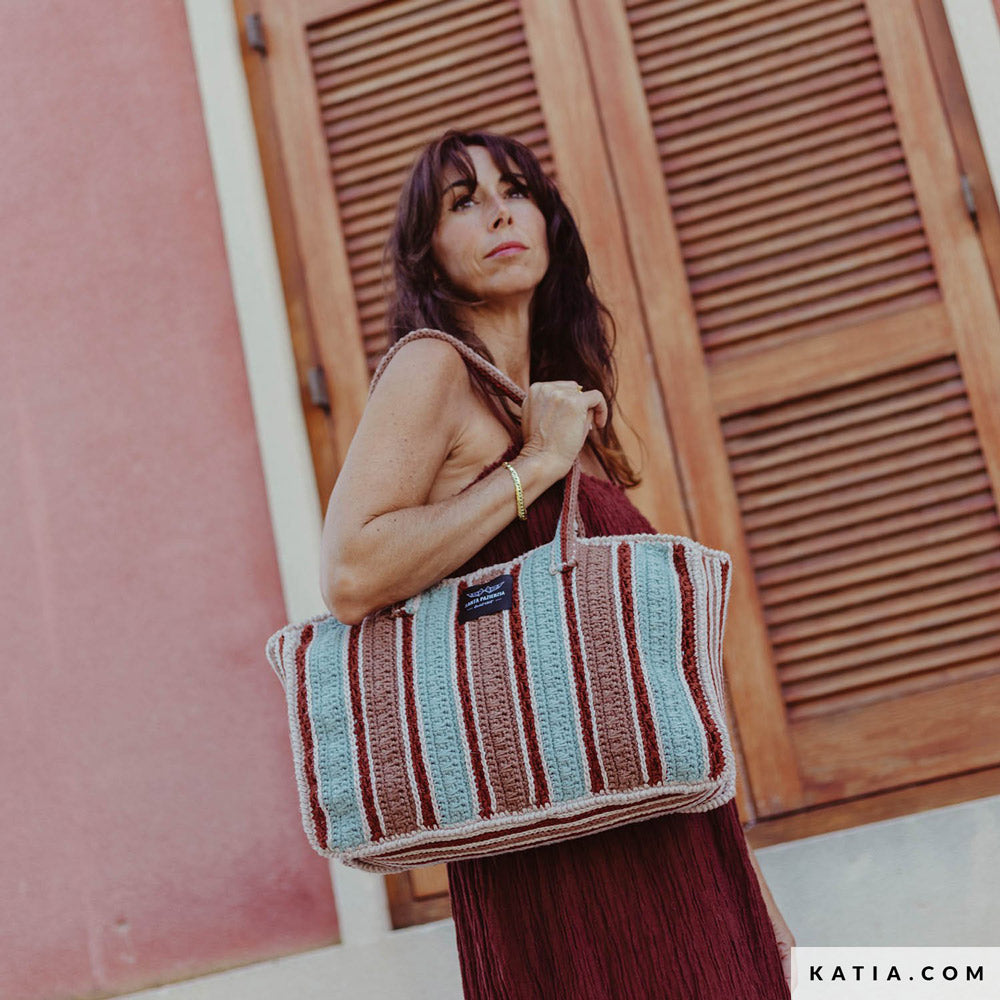 Katia The Vegan Bag 050 Ecru - Patroon breien haken dames draagtas lente zomer katia — gemaakt met Katia The Vegan Bag