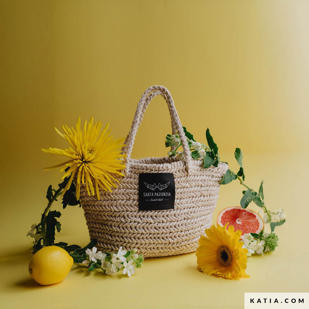 Katia The Vegan Bag 051 Licht beige - Patroon breien haken dames korf lente zomer katia — gemaakt met Katia The Vegan Bag