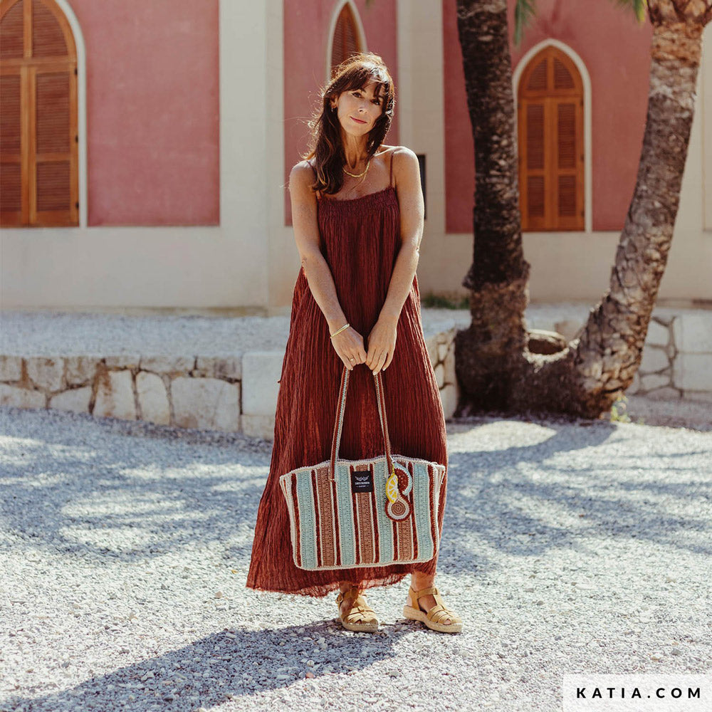 Katia The Vegan Bag 053 Aarde bruin - Patroon breien haken dames draagtas lente zomer katia — gemaakt met Katia The Vegan Bag (3)