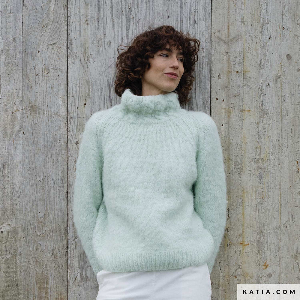 Katia WOW - Fluffy 082 Donker grijs - Patroon breien haken dames trui herfst winter katia — gemaakt met Katia WOW - Fluffy (16)