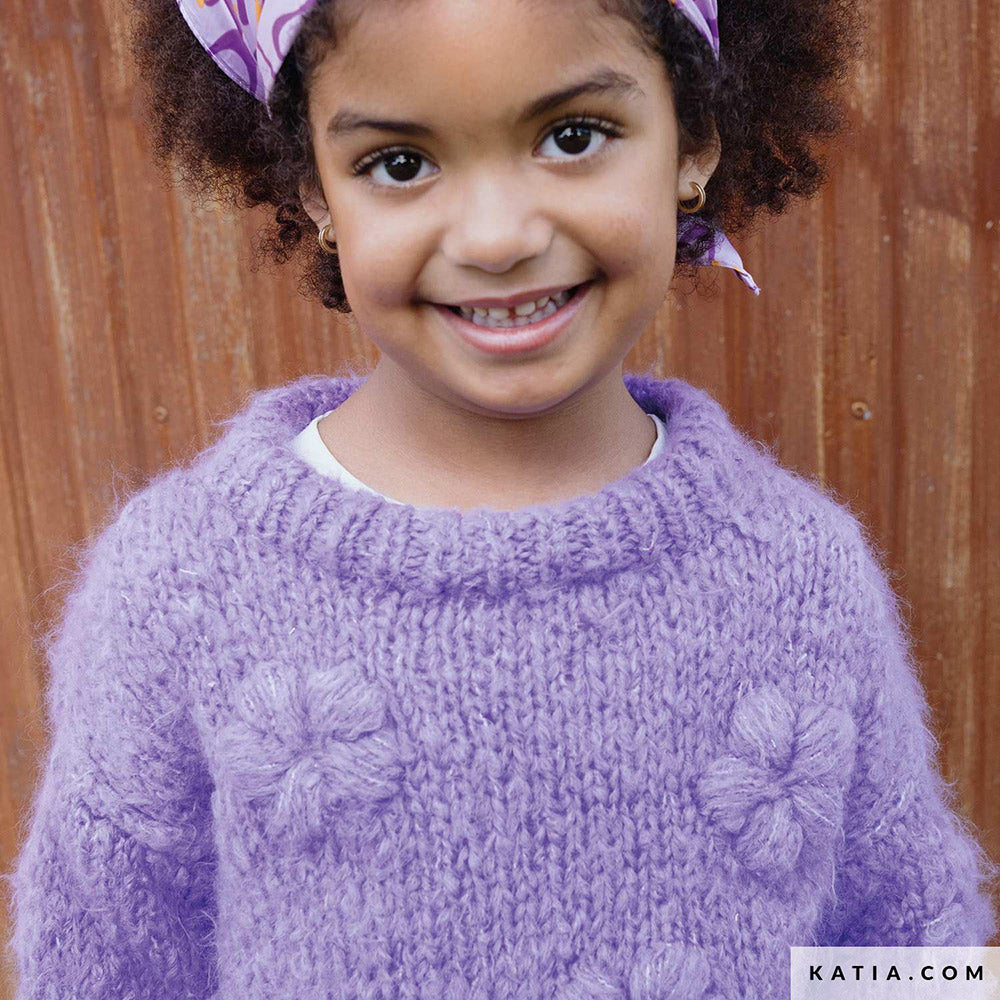 Katia WOW - Fluffy 082 Donker grijs - Patroon breien haken kinderen trui herfst winter katia — gemaakt met Katia WOW - Fluffy (6)