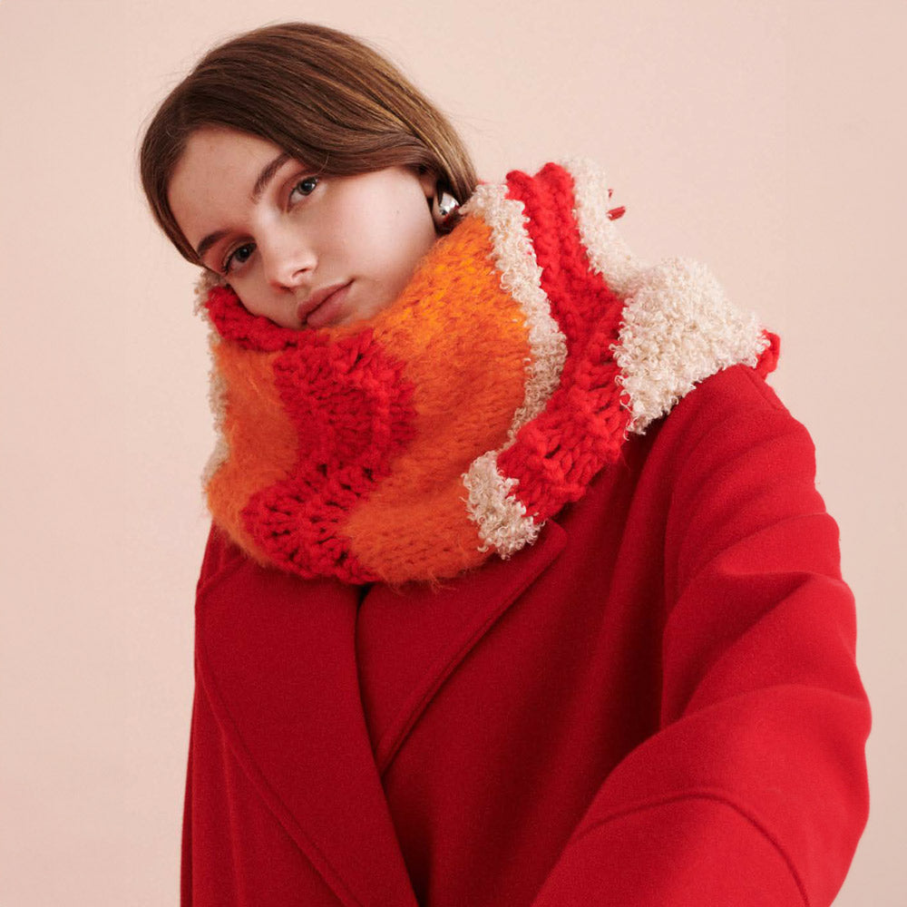 Katia WOW - Fluffy 093 Roest bruin - Fluffy chunky loopy — gemaakt met Katia WOW - Fluffy