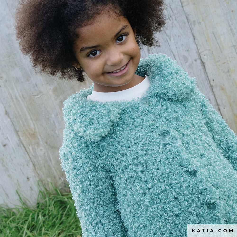 Katia WOW - Loopy 154 Medium grijs - Patroon breien haken kinderen jas herfst winter katia — gemaakt met Katia WOW - Loopy (7)
