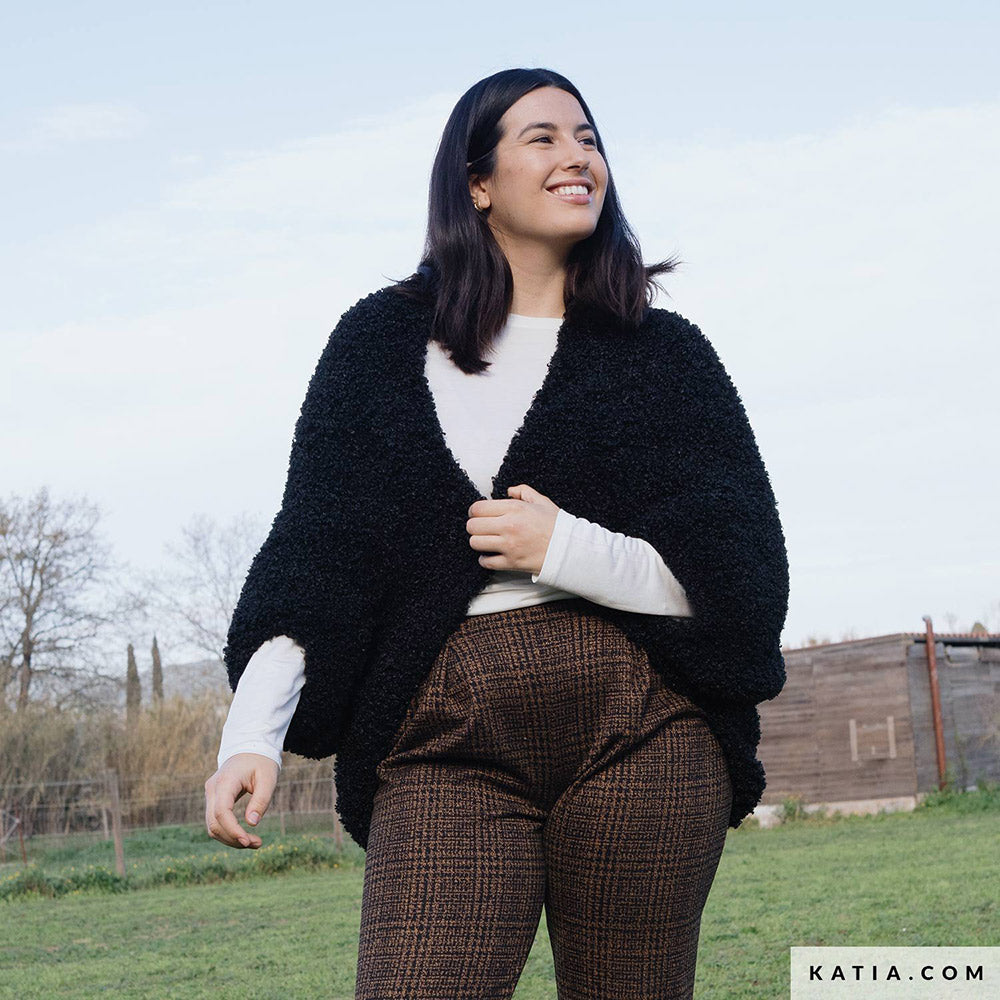 Katia WOW - Loopy 162 Malachiet - Patroon breien haken dames jas herfst winter katia — gemaakt met Katia WOW - Loopy (10)