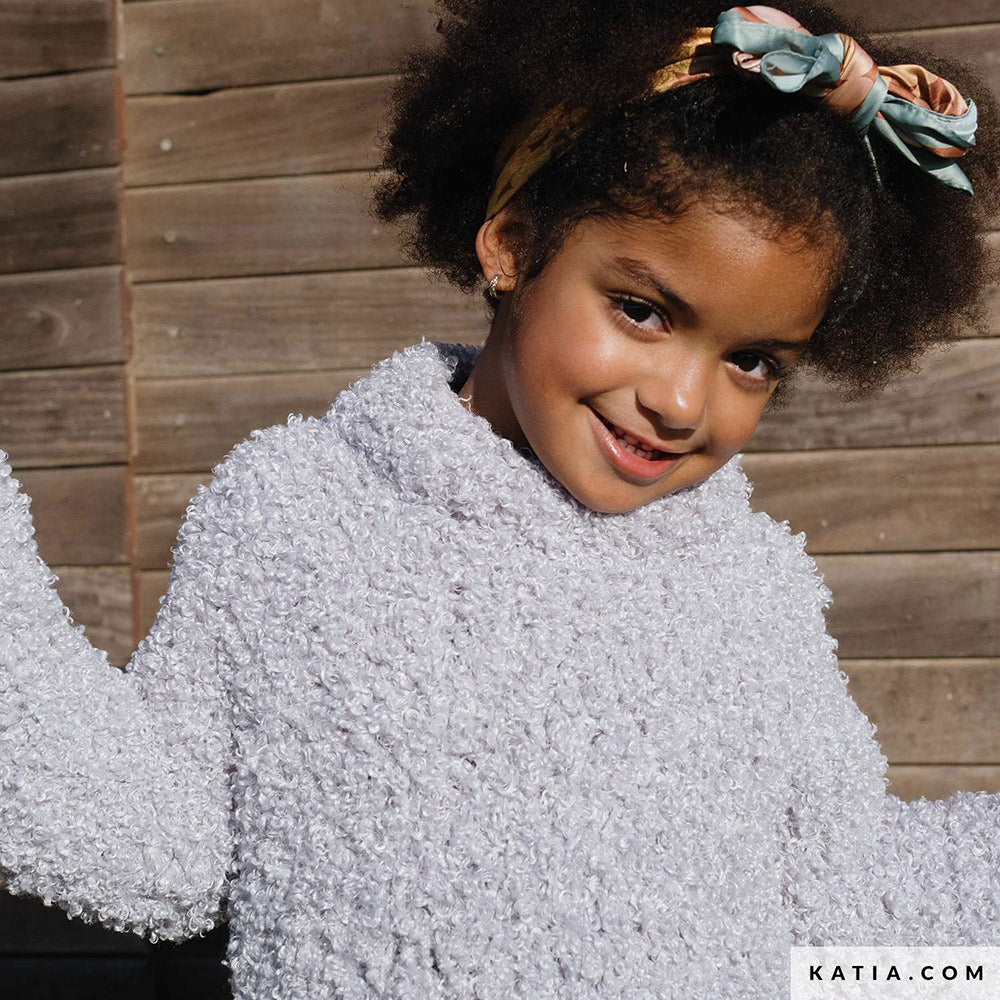 Katia WOW - Loopy 162 Malachiet - Patroon breien haken kinderen trui herfst winter katia — gemaakt met Katia WOW - Loopy (4)