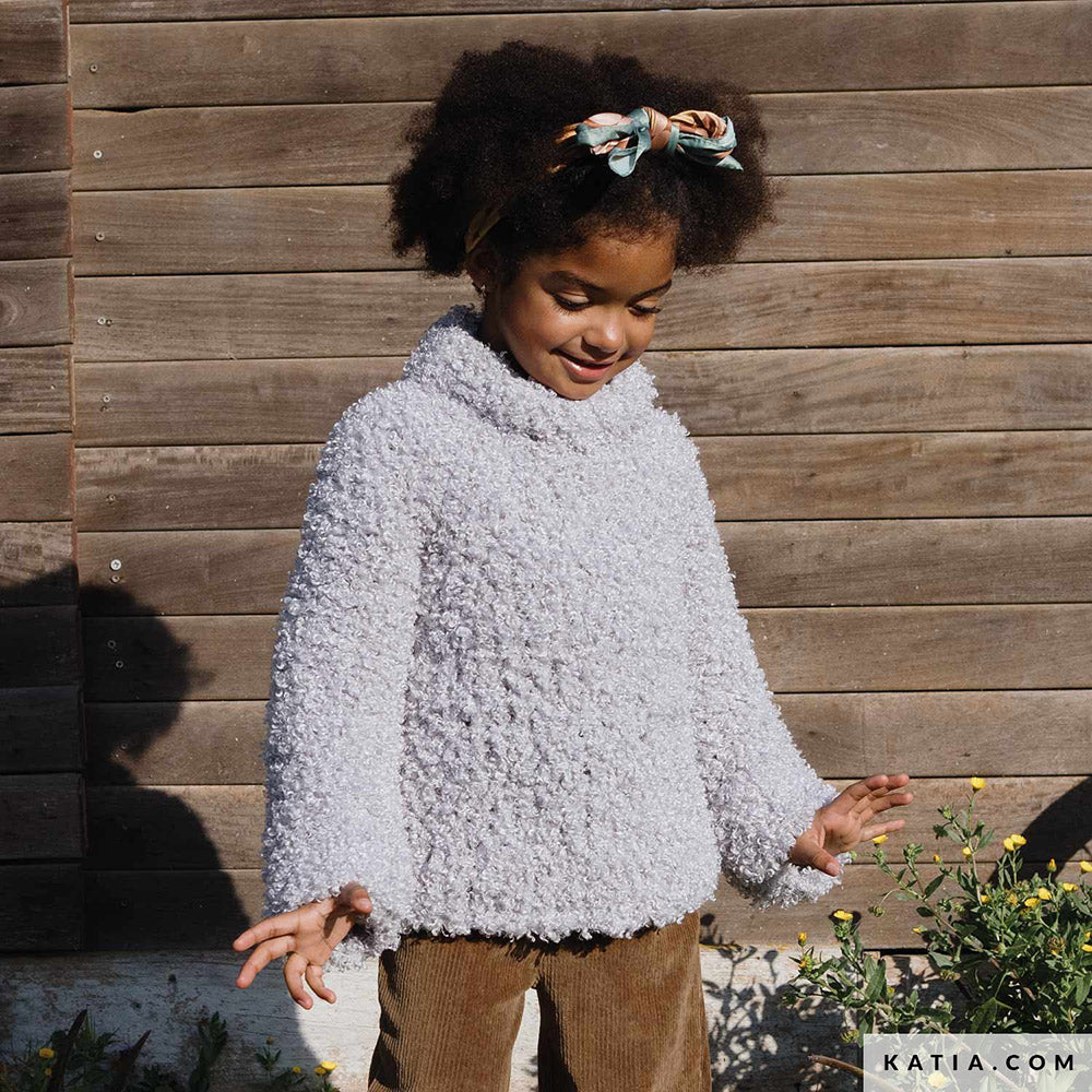 Katia WOW - Loopy 162 Malachiet - Patroon breien haken kinderen trui herfst winter katia — gemaakt met Katia WOW - Loopy (8)