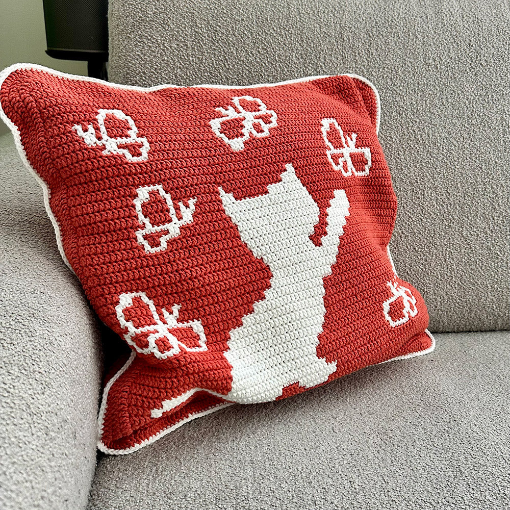 Kattenkussen met vlinder yarnzoo garen en haakpakket — gemaakt met Kattenkussen met vlinder - YarnZoo Garen- en Haakpakket