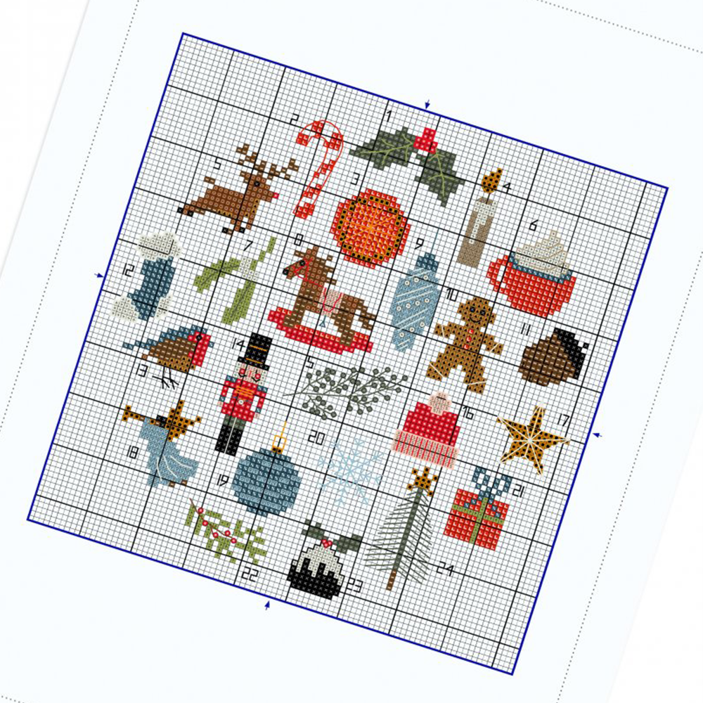 Kerst Advent Kalender Kruissteek Borduurpatroon (4)