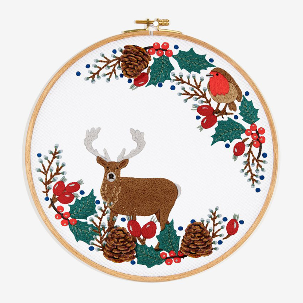 Kerst Eland Borduurpatroon