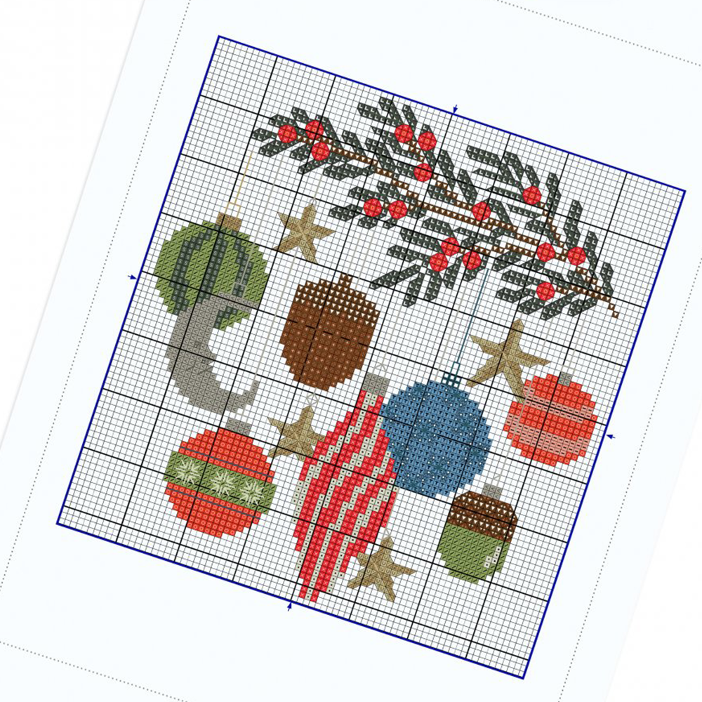 Kerstballen Kruisteek Borduurpatroon (5)