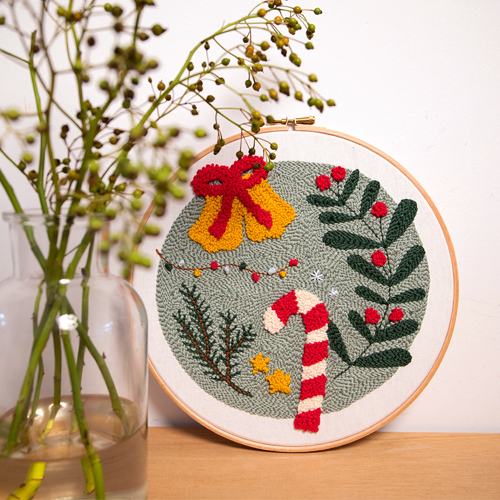 Kerst punchen — gemaakt met Kersttafereel Punchpakket