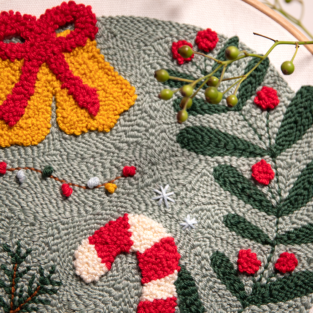 Kerst punchen — gemaakt met Kersttafereel Punchpakket (4)