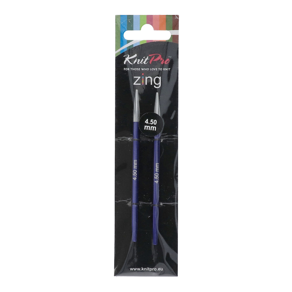 KnitPro Zing Korte Verwisselbare Rondbreinaalden 4,50 mm