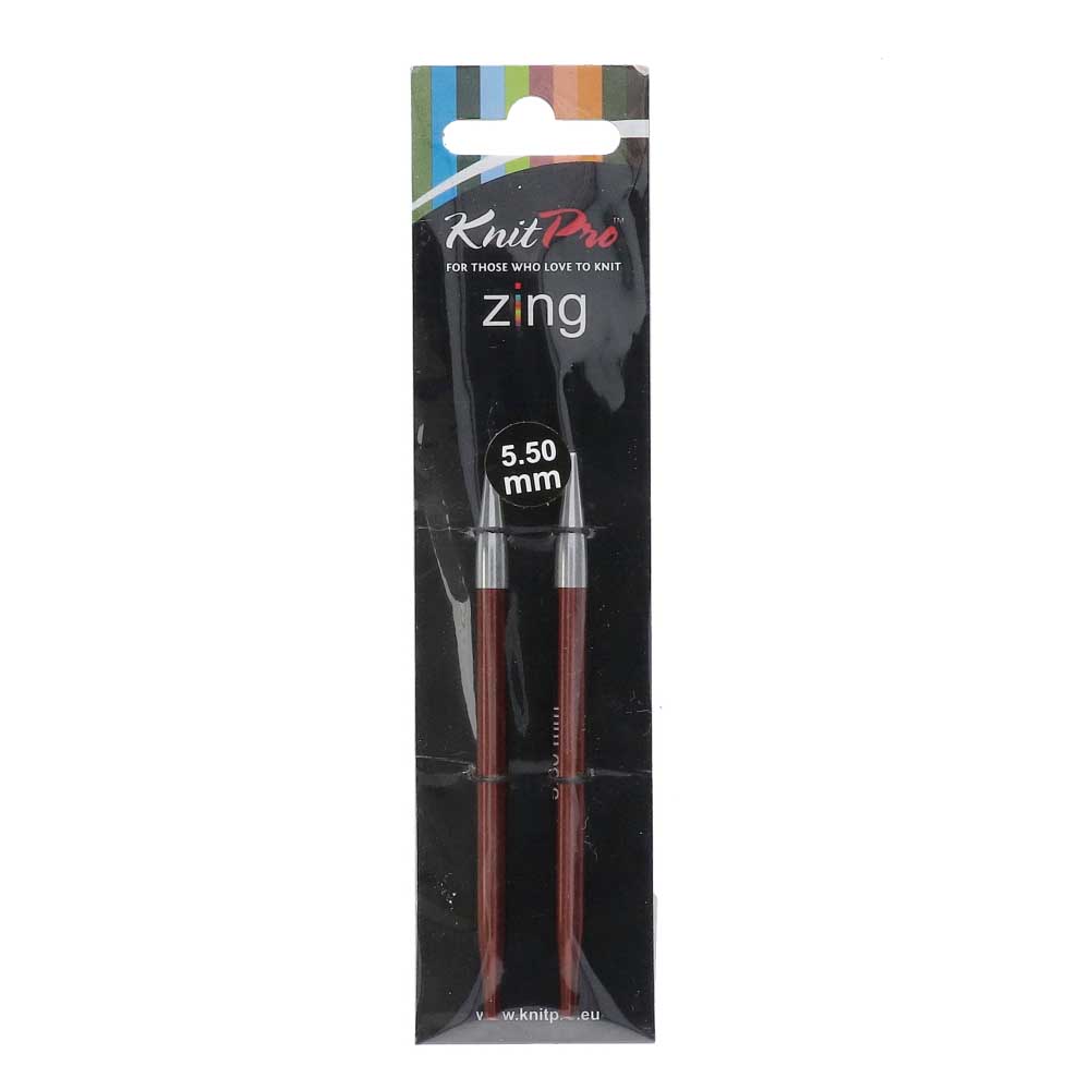 KnitPro Zing Korte Verwisselbare Rondbreinaalden 5,50 mm