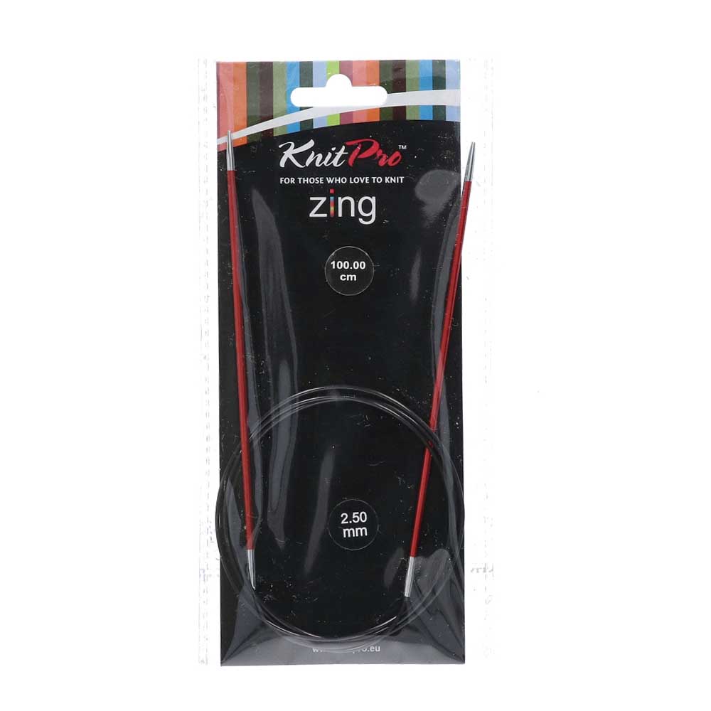 KnitPro Zing Rondbreinaalden 100cm 2,50 mm