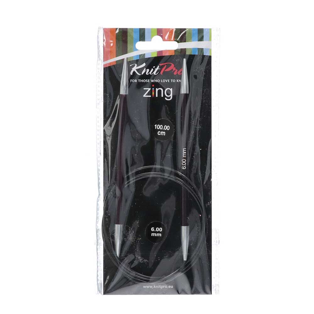 KnitPro Zing Rondbreinaalden 100cm 6,00 mm