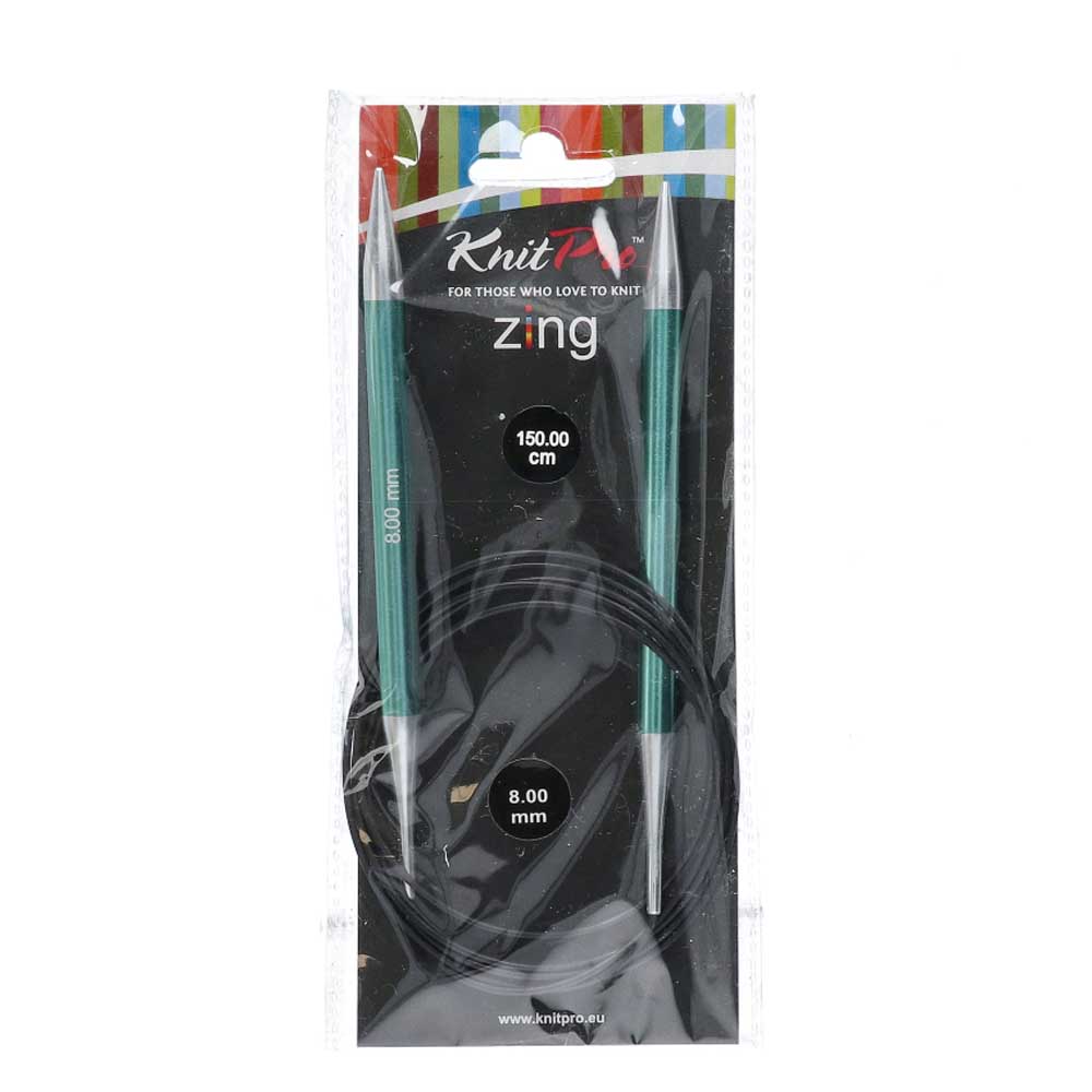 KnitPro Zing Rondbreinaalden 150cm 8,00mm