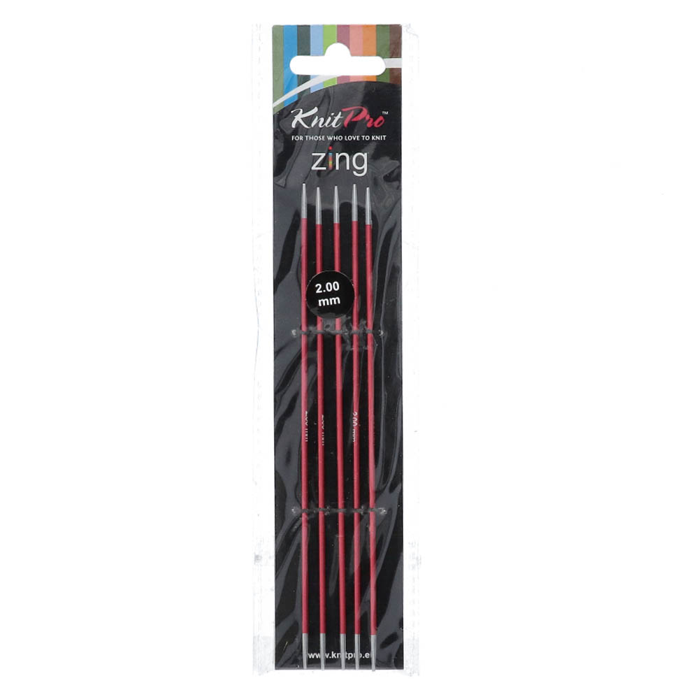 KnitPro Zing Sokkennaalden 15cm 2,00 mm