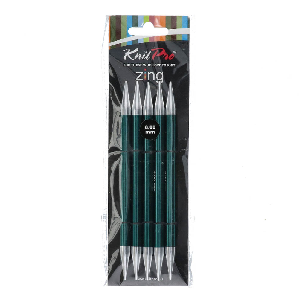 KnitPro Zing Sokkennaalden 15cm 8,00 mm