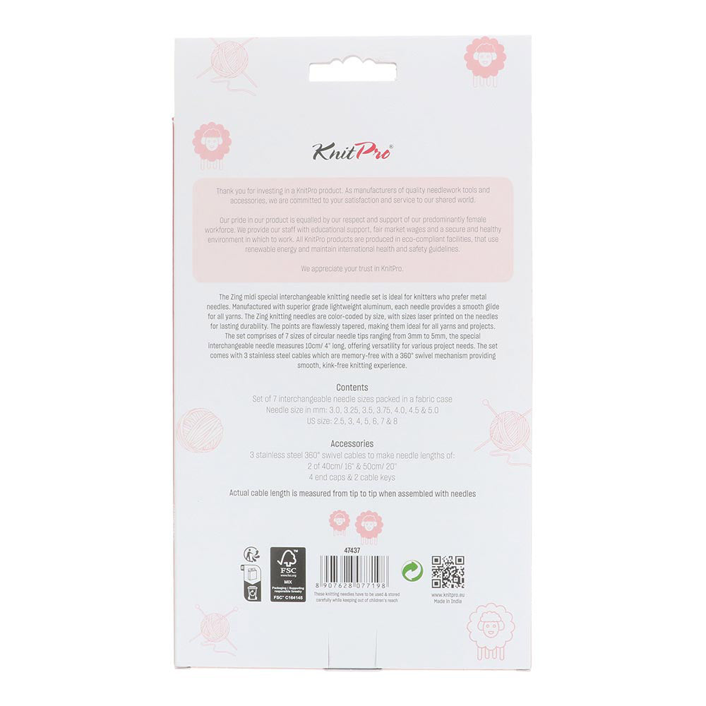 KnitPro Zing Special Midi set 10cm 3-5mm verwisselbare punten (6)