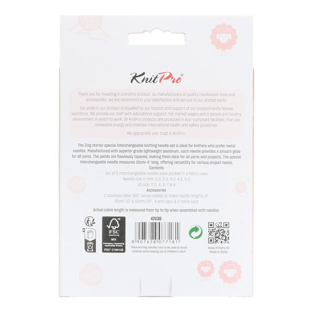 KnitPro Zing Special Starter set 10cm 3-5mm verwisselbare punten (5)