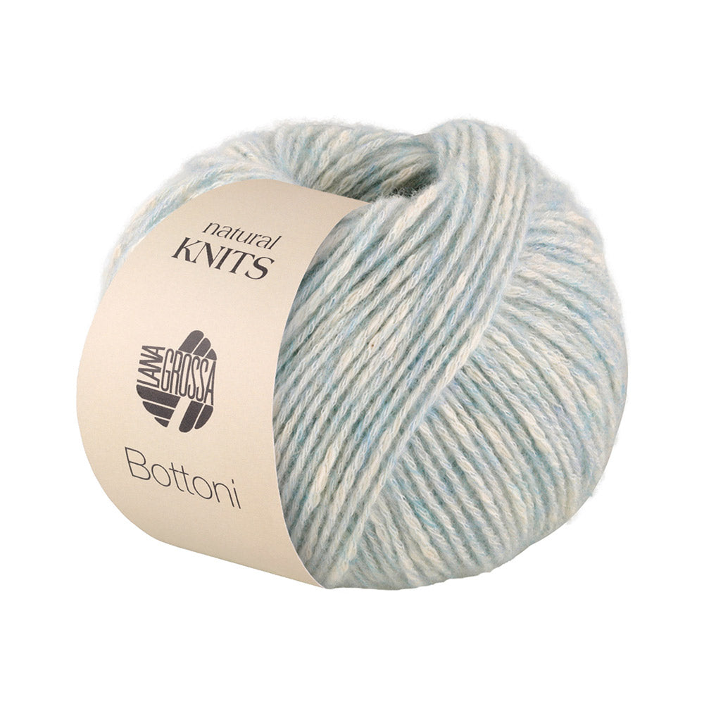 Lana Grossa Bottoni 006 Pastel Turquoise/Gebroken Wit