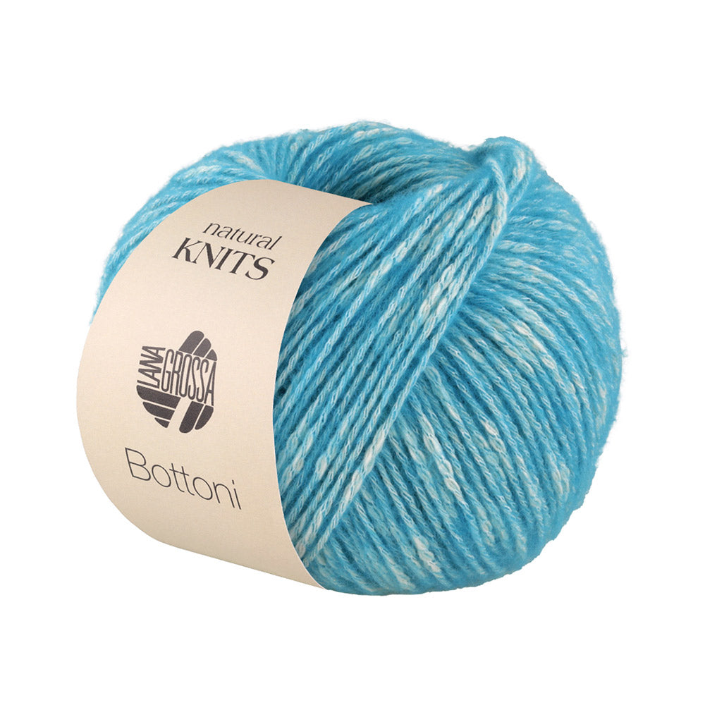 Lana Grossa Bottoni 009 Turquoise/Gebroken Wit