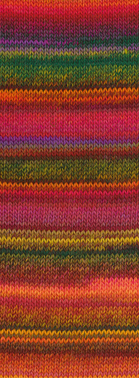 Colorissimo lana grossa — gemaakt met Lana Grossa Colorissimo - Lana Grossa Colorissimo 218 Roze,Fuchsia,Grijsgeel,Oranje,Roodbruin,Grijsgroen,Zwartrood