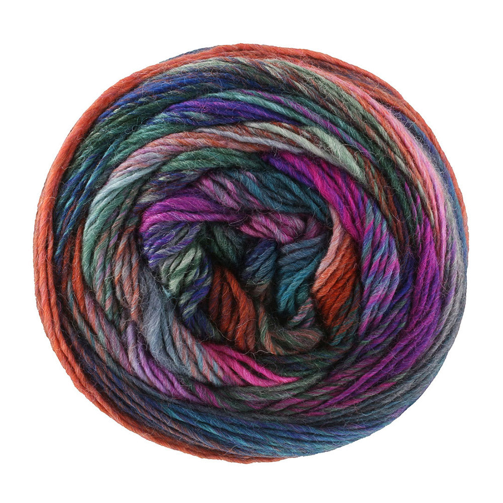 Lana Grossa Colorissimo 222 Jeans/Aubergine/Roze/Oranje/Zalm/Grijs/Donkergrijsviolet/Grijs-/Donkergroen