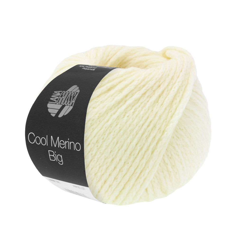 Bol Lana Grossa Cool Merino Big in kleur 201 Ruw Wit - Lana Grossa Cool Merino Big 201 Ruw Wit