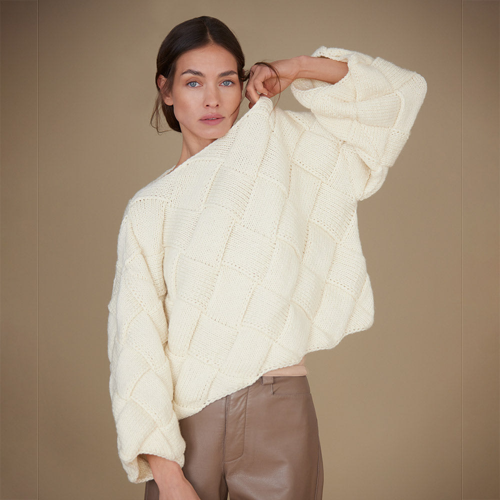 Lana Grossa Cool Merino Big Entrelac Trui Breipakket (vrije kleurkeuze)
