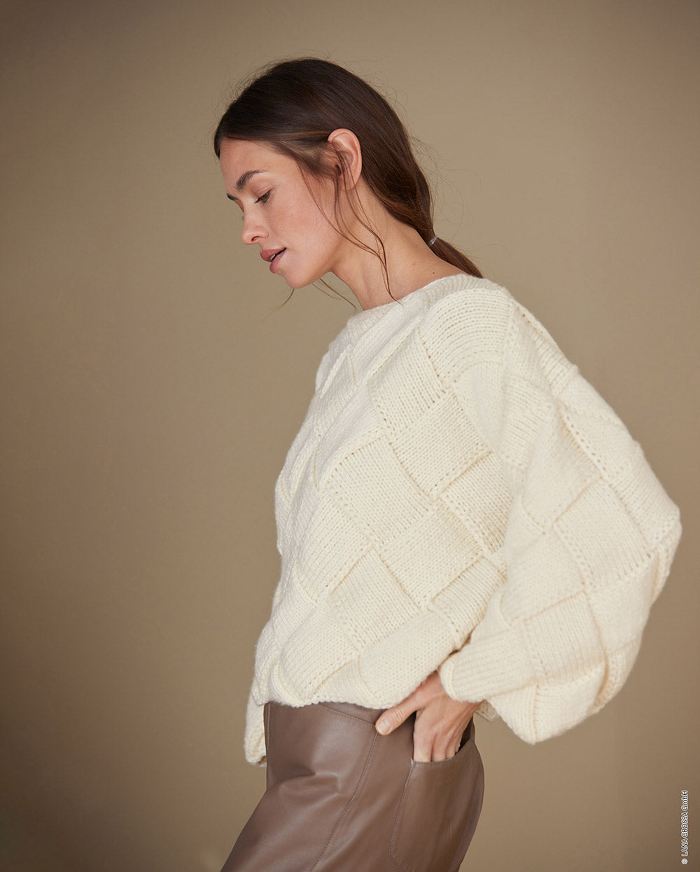 Hw lookbook lana grossa mf — gemaakt met Lana Grossa Cool Merino Big Entrelac Trui Breipakket (vrije kleurkeuze)