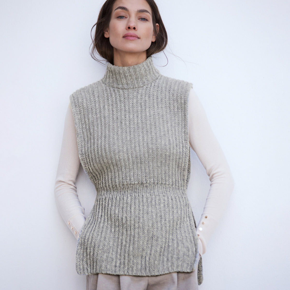 Gbp — gemaakt met Lana Grossa Cool Merino Wikkelvest - Breipakket - vrije kleurkeuze