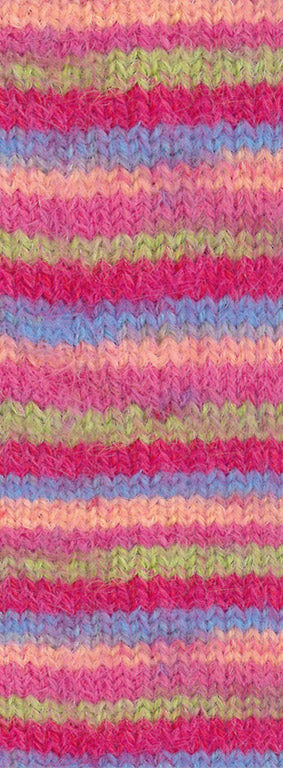 Meilenweit cosy socks multi stripes lana grossa — gemaakt met Lana Grossa Cosy Socks Multi Stripes - Lana Grossa Cosy Socks Multi Stripes 152 Tulpenrood/Violetblauw/Zalmroze/Pink/Lichtgroen