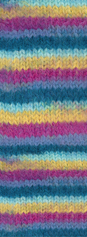 Meilenweit cosy socks multi stripes lana grossa — gemaakt met Lana Grossa Cosy Socks Multi Stripes - Lana Grossa Cosy Socks Multi Stripes 155 Donkerpetrol/Lichtturkoois/Geel/Orchidee/Grijsviolet