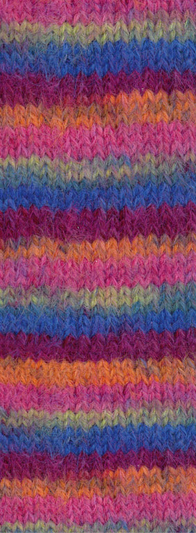 Meilenweit cosy socks multi stripes lana grossa — gemaakt met Lana Grossa Cosy Socks Multi Stripes - Lana Grossa Cosy Socks Multi Stripes 156 Blauwviolet/Wijnrood/Pompoen/Pink/Grijsgroen