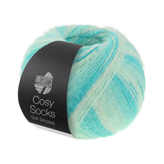 Lana Grossa Cosy Socks Soft Stripes 102 Jade/Licht-/Witgroen/Ruw wit