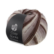 Lana Grossa Cosy Socks Soft Stripes 103 Mokka/Grijsbruin/Beige/Crème