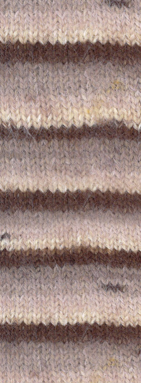 Meilenweit cosy socks soft stripes lana grossa — gemaakt met Lana Grossa Cosy Socks Soft Stripes - Lana Grossa Cosy Socks Soft Stripes 103 Mokka/Grijsbruin/Beige/Crème