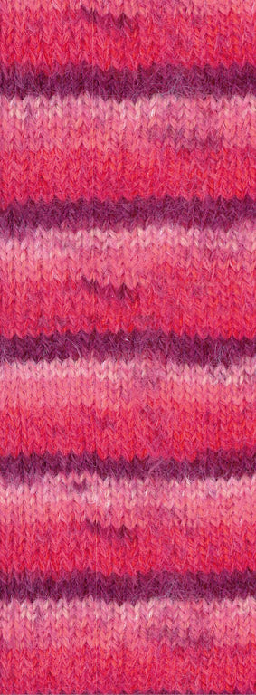 Meilenweit cosy socks soft stripes lana grossa — gemaakt met Lana Grossa Cosy Socks Soft Stripes - Lana Grossa Cosy Socks Soft Stripes 105 Bordeaux/Roze/Framboos/Pink
