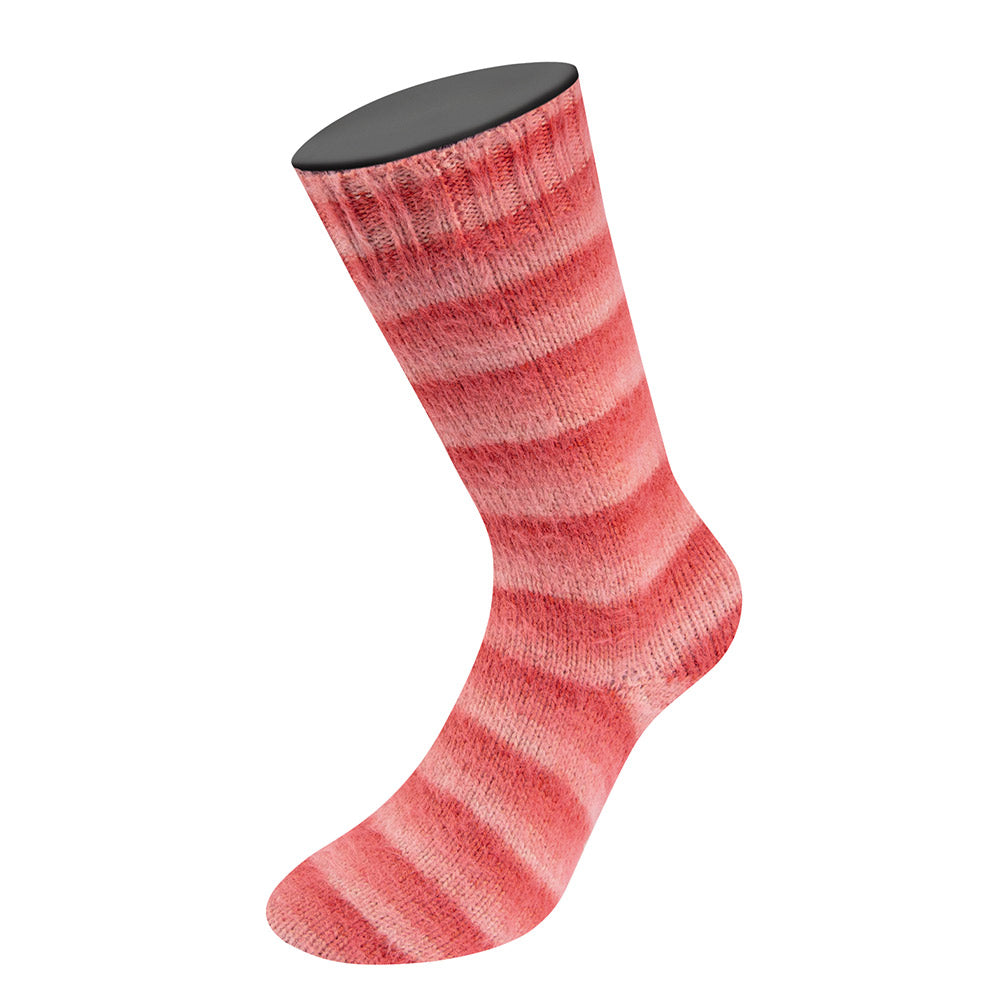 Cosy socks soft stripes lana grossa — gemaakt met Lana Grossa Cosy Socks Soft Stripes (2) - Lana Grossa Cosy Socks Soft Stripes 113 Zalm/-rood/Koraal