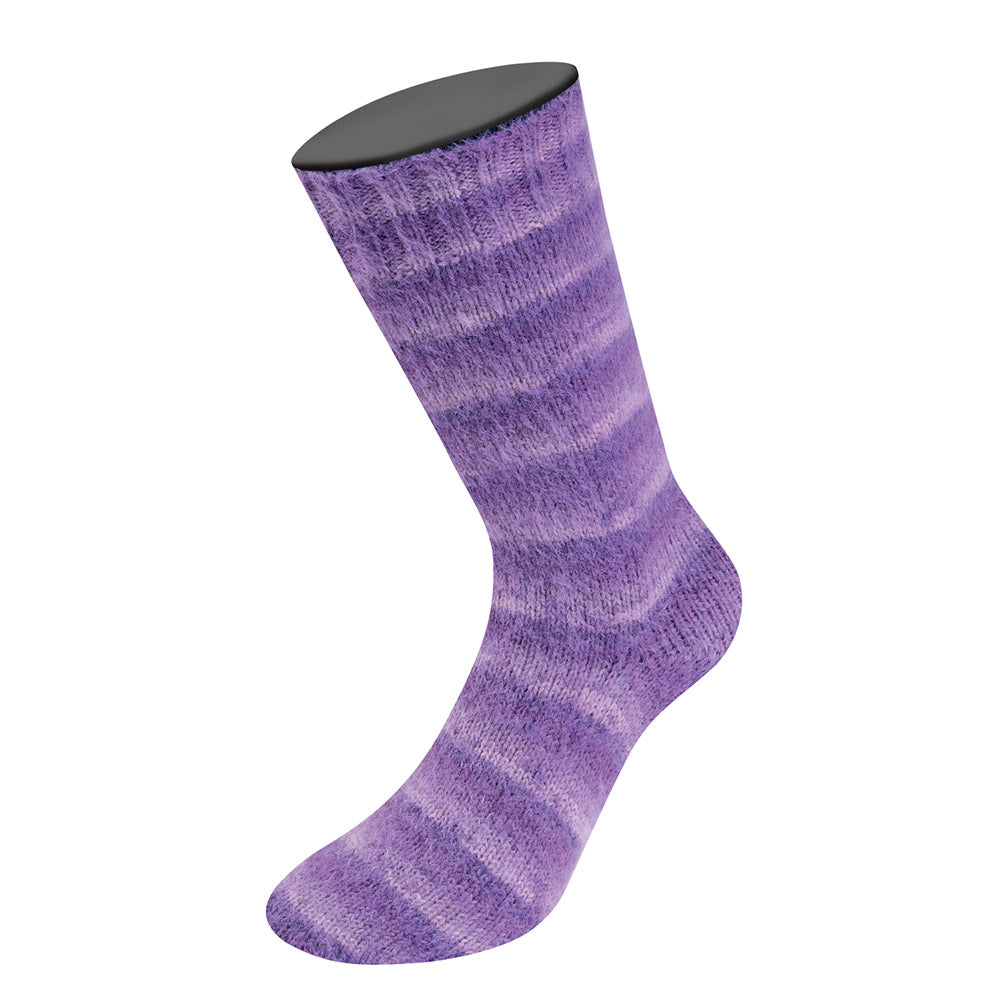 Cosy socks soft stripes lana grossa — gemaakt met Lana Grossa Cosy Socks Soft Stripes (2) - Lana Grossa Cosy Socks Soft Stripes 114 Lichtlila/Lila/Violet