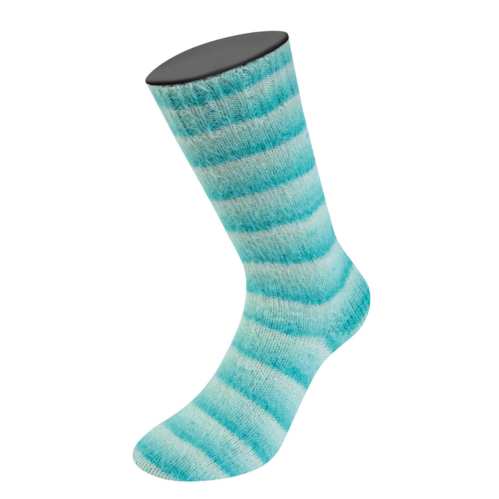 Cosy socks soft stripes lana grossa — gemaakt met Lana Grossa Cosy Socks Soft Stripes (2) - Lana Grossa Cosy Socks Soft Stripes 115 Mint/Lichtturquoise/Turquoise