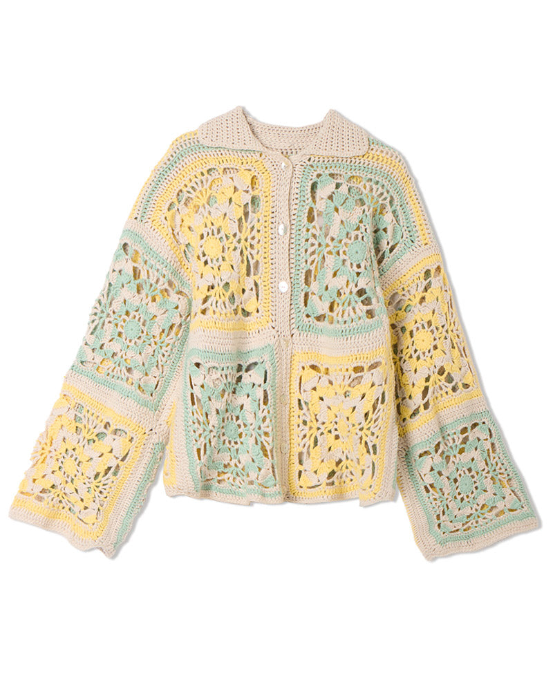 Fs haekeln lana grossa mf - gemaakt met Lana Grossa Cotonella 1 (2) - Lana Grossa Cotonella 001 Pastelgroen/Pastelroze/Beige/Pastelblauw/Grijspaars