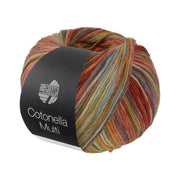 Lana Grossa Cotonella Multi 109 Rood/munt/oranje/lichtblauw/geel bont