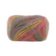 Lana Grossa Cottonhair 106 Omber/bes/okergeel/oudroze/roze/fuchsia/rookblauw